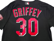 Cincinnati Reds Ken Griffey Jr. Autographed Black Authentic Mitchell & Ness Authentic BP Jersey Size 48 Beckett BAS Witness Stock #267478