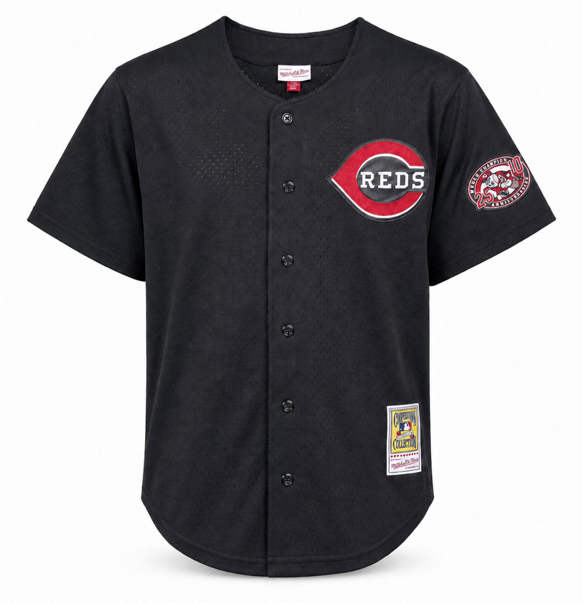 Cincinnati Reds Ken Griffey Jr. Autographed Black Authentic Mitchell & Ness Authentic BP Jersey Size 48 Beckett BAS Witness Stock #267478