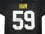 Pittsburgh Steelers Jack Ham Autographed Black Jersey "HOF 88" Beckett BAS Witness Stock #267503