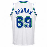 Dallas Mavericks Dennis Rodman Autographed White Jersey JSA QR Stock #267415