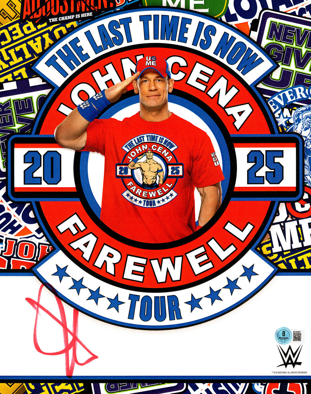 John Cena Autographed 11x14 Photo WWE 2025 Farewell Tour Beckett BAS QR Stock #267590