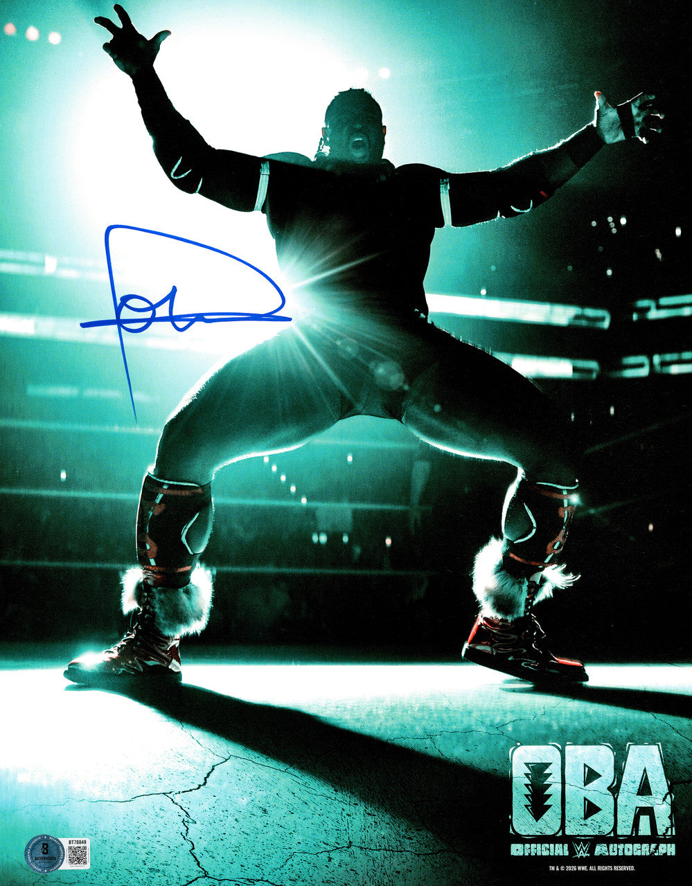 Oba Femi Autographed 11x14 Photo WWE Beckett BAS QR Stock #267592