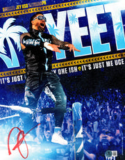 Jey Uso Autographed 11x14 Photo WWE Yeet Beckett BAS QR Stock #267594