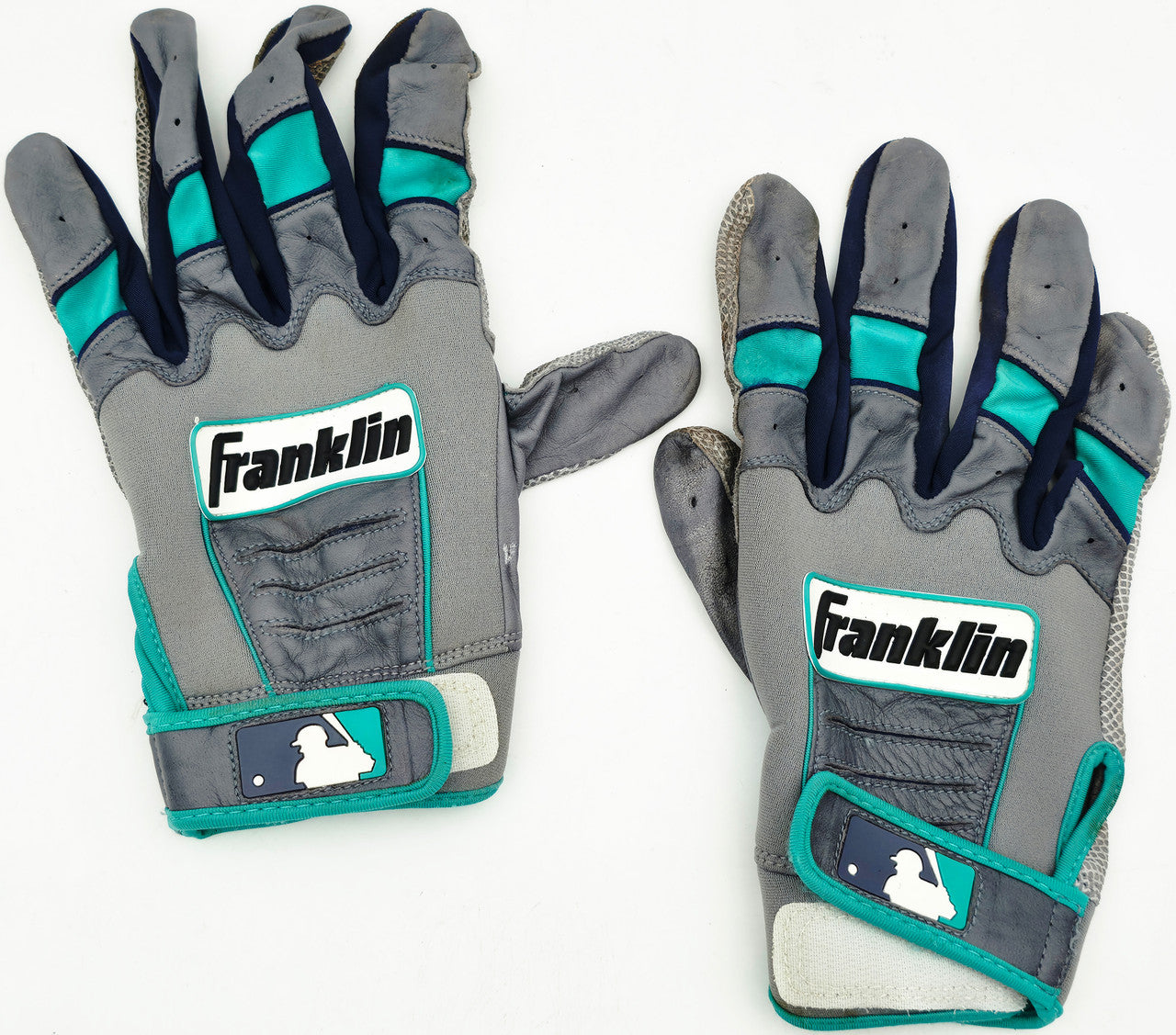 Robinson Cano Autographed Gray & Teal Franklin Game Used Batting Gloves Seattle Mariners PSA/DNA (Dual Signed) Stock #267643