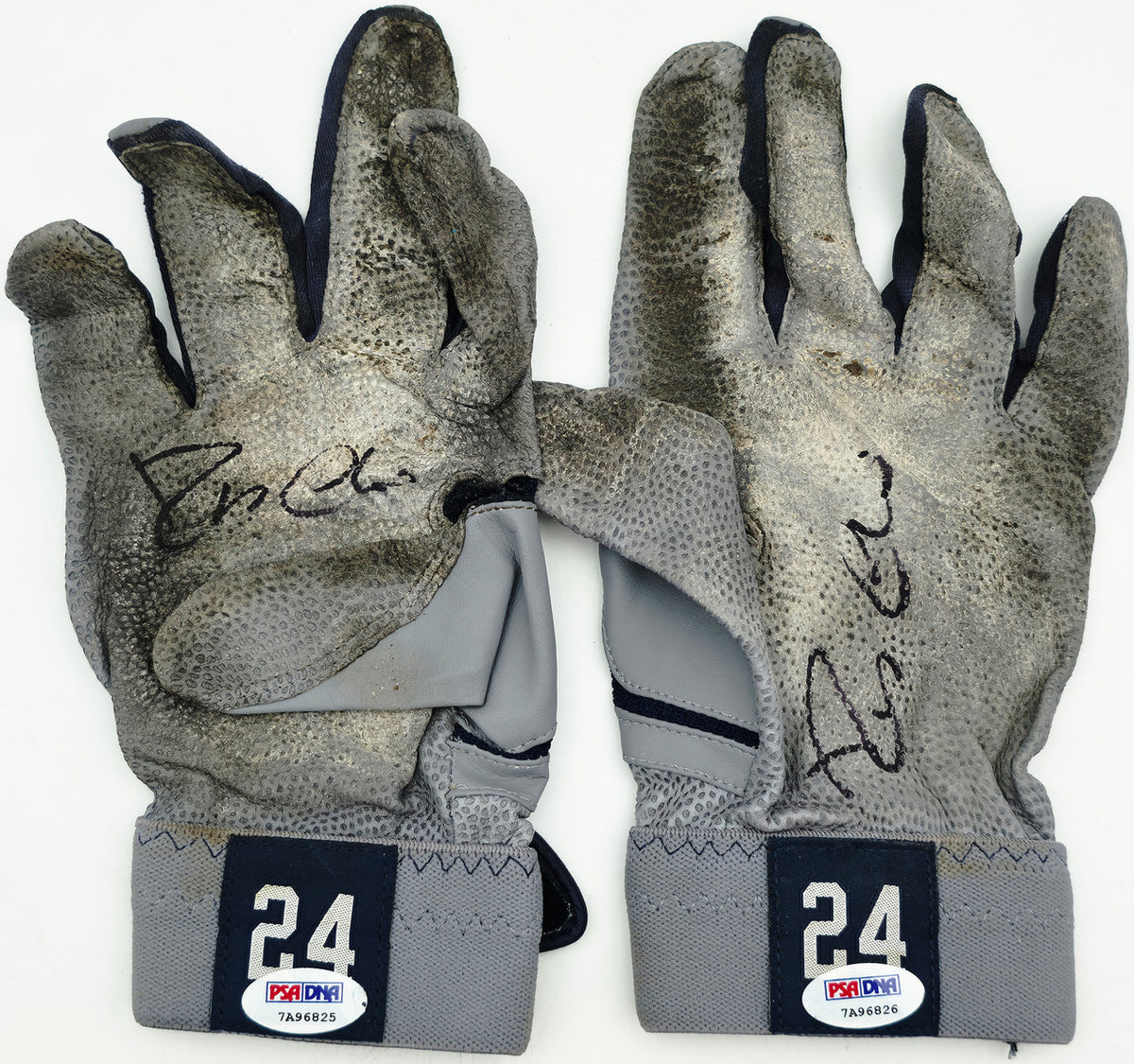 Robinson Cano Autographed Blue & Gray Nike Diamond Elite Game Used Batting Gloves New York Yankees PSA/DNA (Dual Signed) Stock #267646
