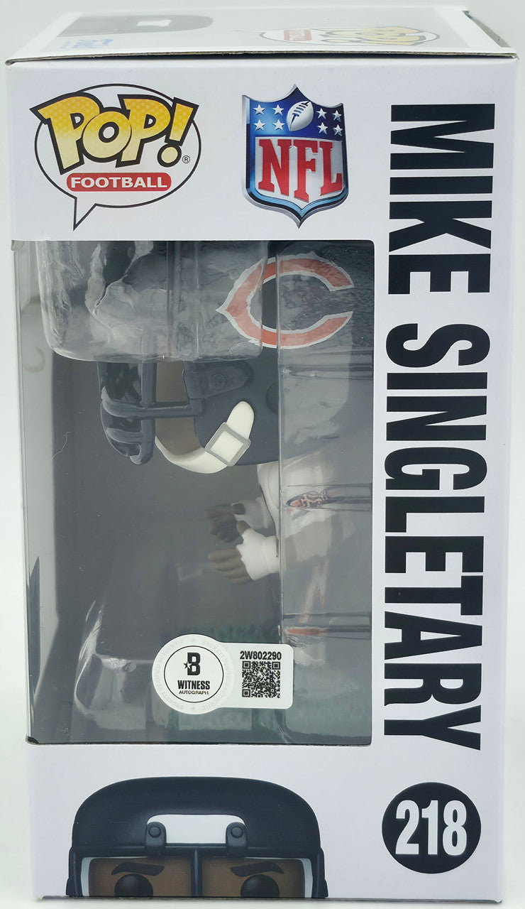 Mike Singletary Autographed Funko #218 Funko Pop Vinyl Figurine Chicago Bears Beckett BAS Witness Stock #253286