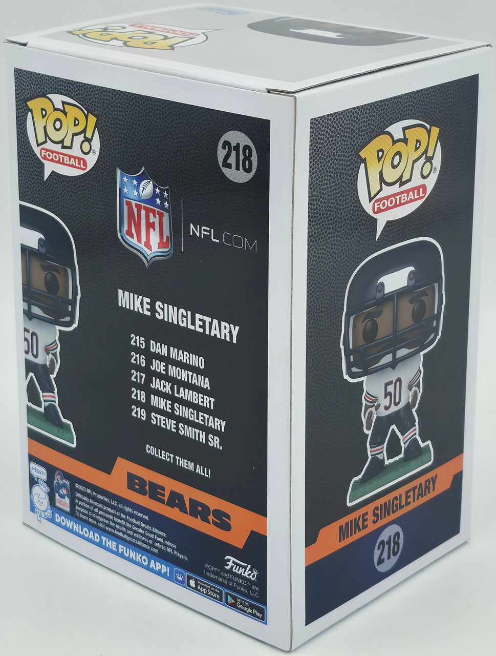 Mike Singletary Autographed Funko #218 Funko Pop Vinyl Figurine Chicago Bears Beckett BAS Witness Stock #253286
