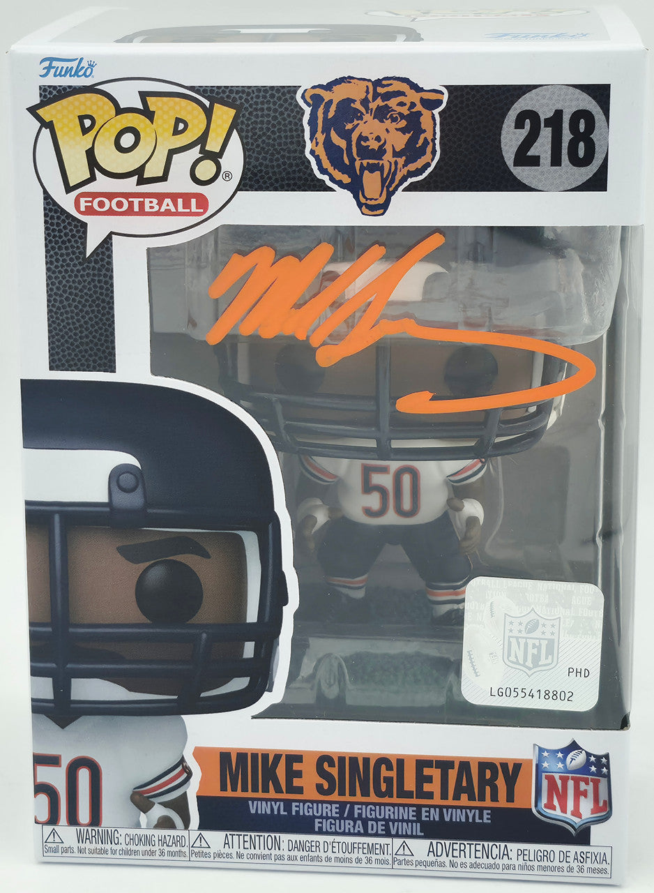 Mike Singletary Autographed Funko #218 Funko Pop Vinyl Figurine Chicago Bears Beckett BAS Witness Stock #253287