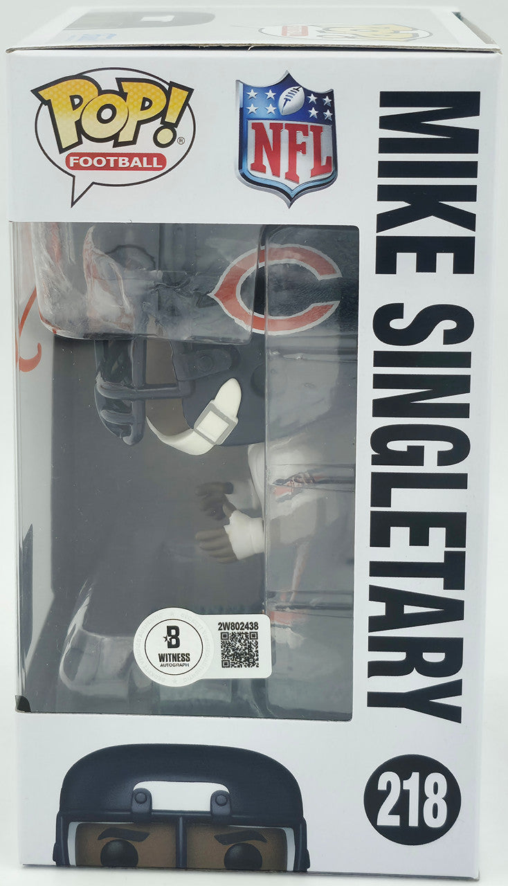 Mike Singletary Autographed Funko #218 Funko Pop Vinyl Figurine Chicago Bears Beckett BAS Witness Stock #253287