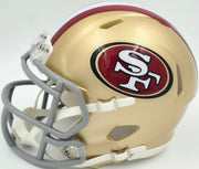 Tom Rathman Autographed San Francisco 49ers Gold Speed Mini Helmet Beckett BAS Witness Stock #253315