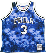 Philadelphia 76ers Allen Iverson Autographed Blue Authentic Mitchell & Ness 1996-97 HWC Swingman Galaxy Jersey Size 2XL "The Answer" Beckett BAS QR Stock #253251