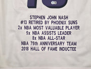 Phoenix Suns Steve Nash Autographed White Stat Jersey Beckett BAS Witness Stock #252473
