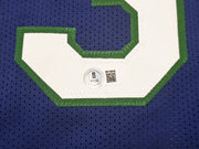 Dallas Mavericks Steve Nash Autographed Blue Stat Jersey Beckett BAS Witness Stock #252470