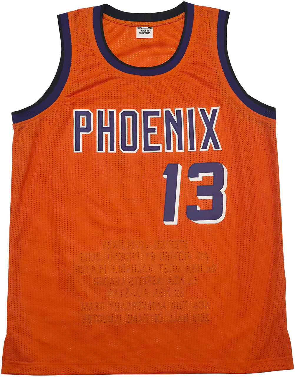 Phoenix Suns Steve Nash Autographed Orange Stat Jersey Beckett BAS Witness Stock #252471