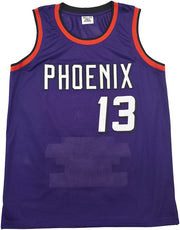 Phoenix Suns Steve Nash Autographed Purple Stat Jersey Beckett BAS Witness Stock #252472