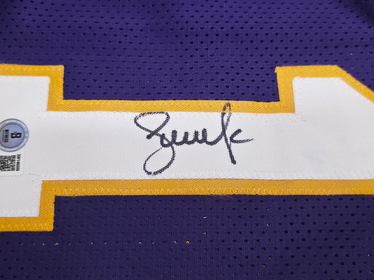 Los Angeles Lakers Steve Nash Autographed Purple Stat Jersey Beckett BAS Witness Stock #252474