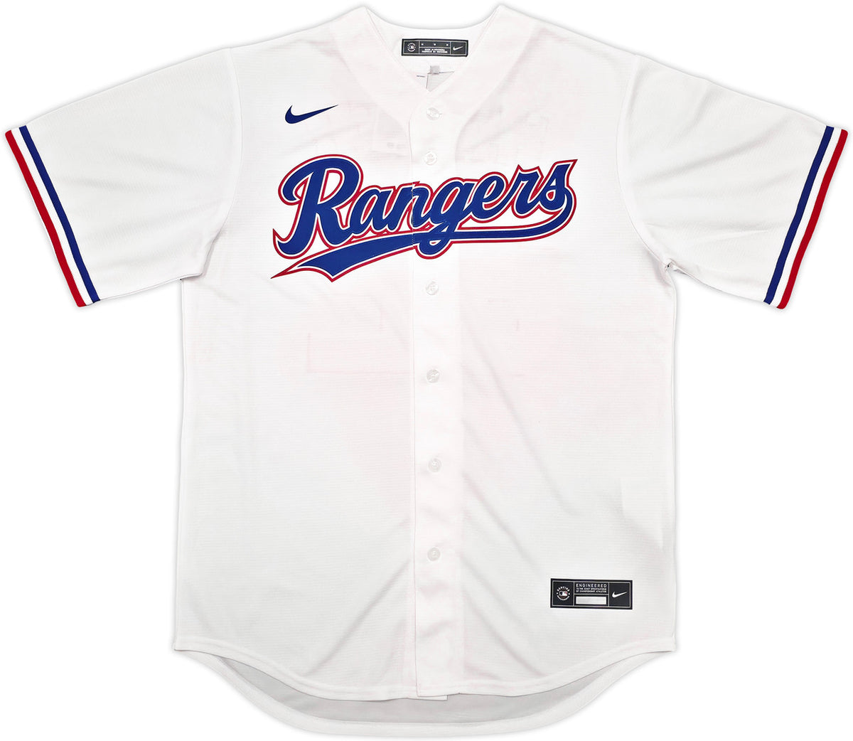 Texas Rangers Evan Carter Autographed White Nike Jersey Size M "23 WS Champs" Beckett BAS Witness Stock #252436