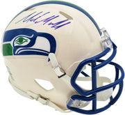 Mike Macdonald Autographed Seattle Seahawks Cream Retro Speed Mini Helmet Beckett BAS Witness Stock #267795