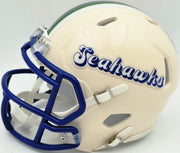 Mike Macdonald Autographed Seattle Seahawks Cream Retro Speed Mini Helmet Beckett BAS Witness Stock #267795