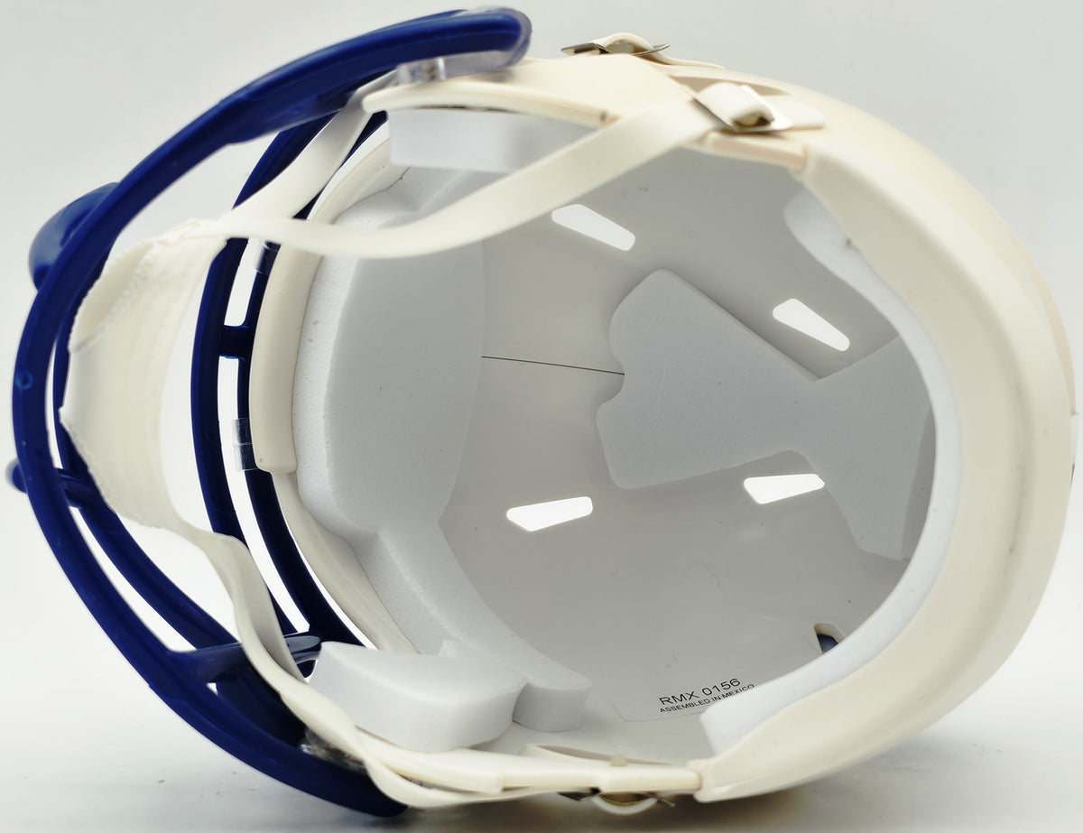Mike Macdonald Autographed Seattle Seahawks Cream Retro Speed Mini Helmet Beckett BAS Witness Stock #267795