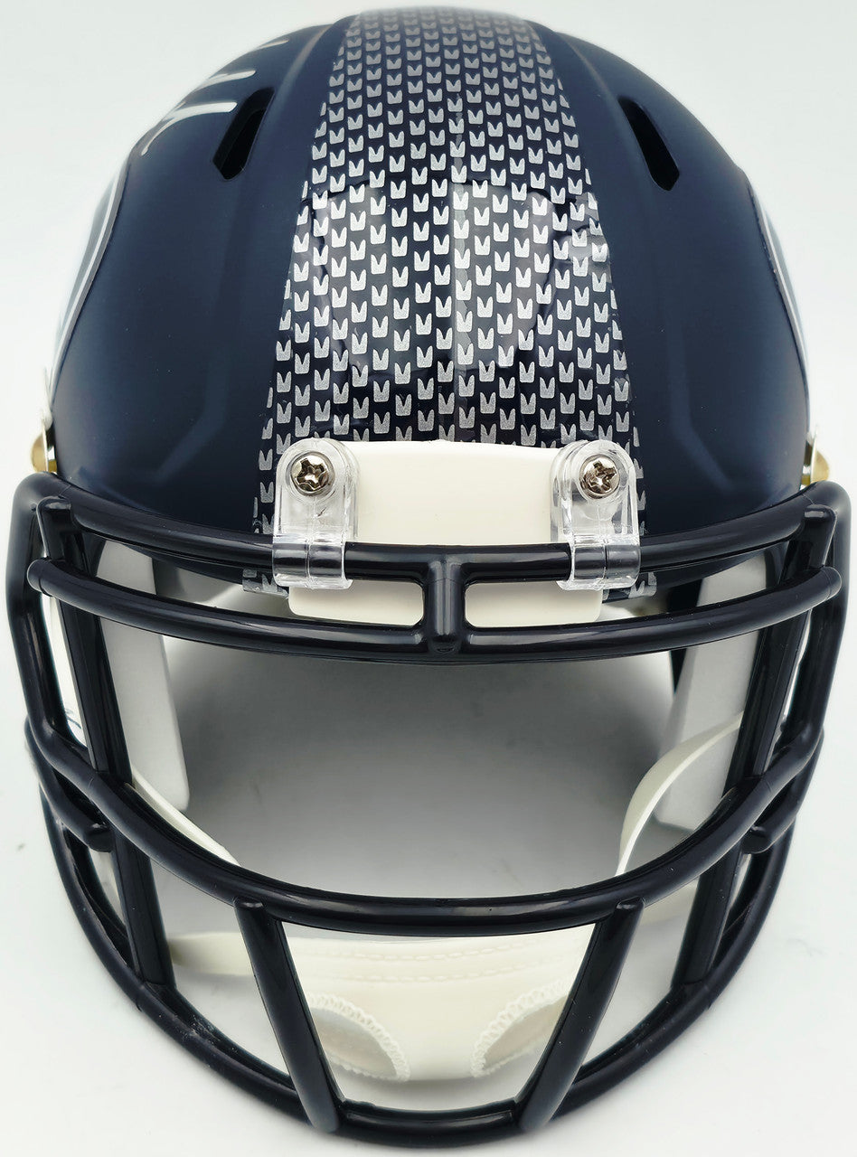 Mike Macdonald Autographed Seattle Seahawks Blue Speed Mini Helmet Beckett BAS Witness Stock #267799