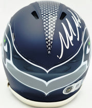 Mike Macdonald Autographed Seattle Seahawks Blue Speed Mini Helmet Beckett BAS Witness Stock #267799