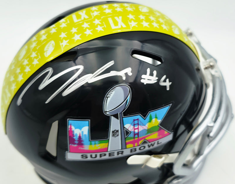 Michael Dickson Autographed Seattle Seahawks Black Super Bowl LX Logo Speed Mini Helmet MCS Holo Stock #267841