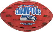Mike Macdonald Autographed Official Super Bowl LX Commemorative Leather Football Seattle Seahawks Beckett BAS Witness Stock #267794