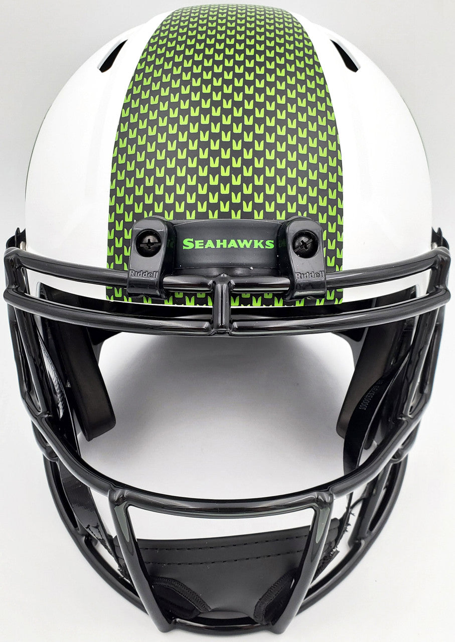 Warren Moon Autographed Seattle Seahawks Lunar Eclipse White Full Size Replica Speed Helmet "HOF 06" MCS Holo Stock #196472