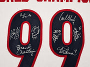 1999 Team USA Women's Soccer World Cup Champions Autographed Framed White Jersey With 8 Signatures Including Hamm & Chastain Beckett BAS Witness Stock #265406