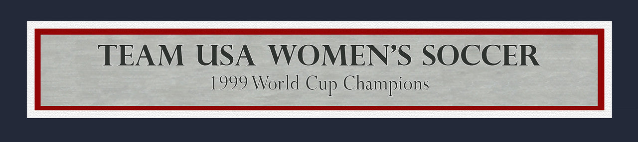 1999 Team USA Women's Soccer World Cup Champions Autographed Framed White Jersey With 8 Signatures Including Hamm & Chastain Beckett BAS Witness Stock #265406