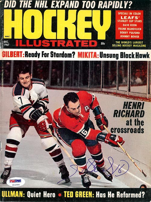 Henri Richard Autographed Hockey Illustrated Magazine Cover Montreal Canadiens PSA/DNA #U93586