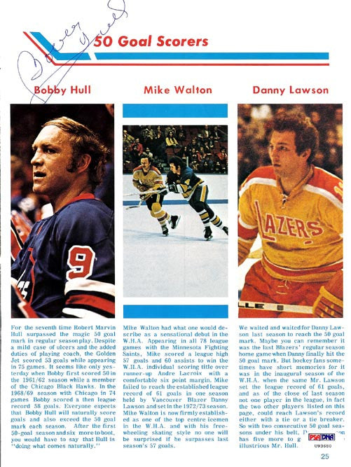 Bobby Hull Autographed Magazine Page Photo Winnipeg Jets PSA/DNA #U93680