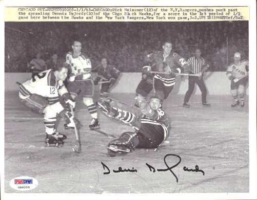 Denis DeJordy Autographed 7x9 Wire Photo Chicago Blackhawks PSA/DNA #U96205