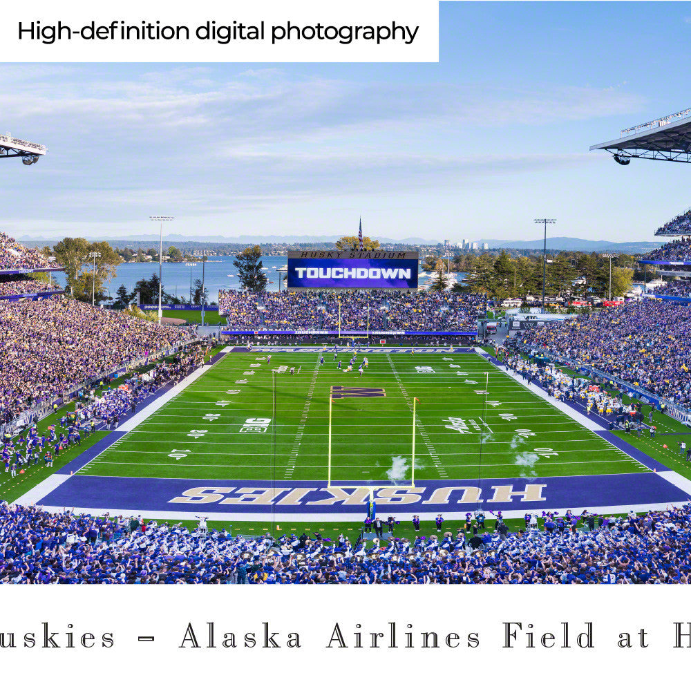 Unsigned Washington Huskies Panoramic Photo Alaska Airlines Field Stock #265526