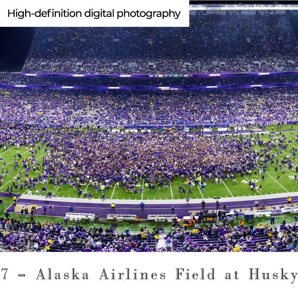 Unsigned Washington Huskies Panoramic Photo 2024 Field Storm vs. Michigan Stock #265525