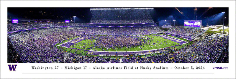 Unsigned Washington Huskies Panoramic Photo 2024 Field Storm vs. Michigan Stock #265525