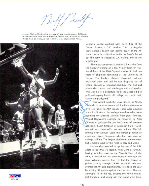 Rick Barry & Ray Scott Autographed Magazine Page Photo PSA/DNA #V57489