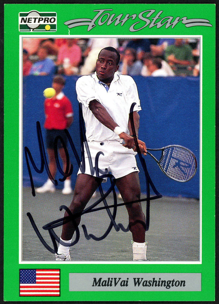 MaliVai Washington Autographed 1991 NetPro Tour Star Card #13 SKU #148268