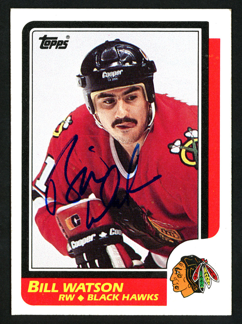 Bill Watson Autographed 1986-87 Topps Rookie Card #151 Chicago Blackhawks SKU #152009