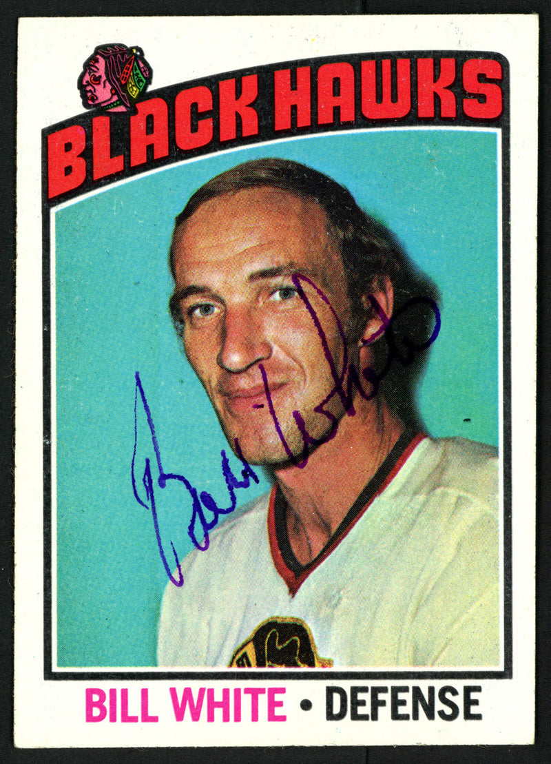 Bill White Autographed 1976-77 Topps Card #235 Chicago Blackhawks SKU #150197