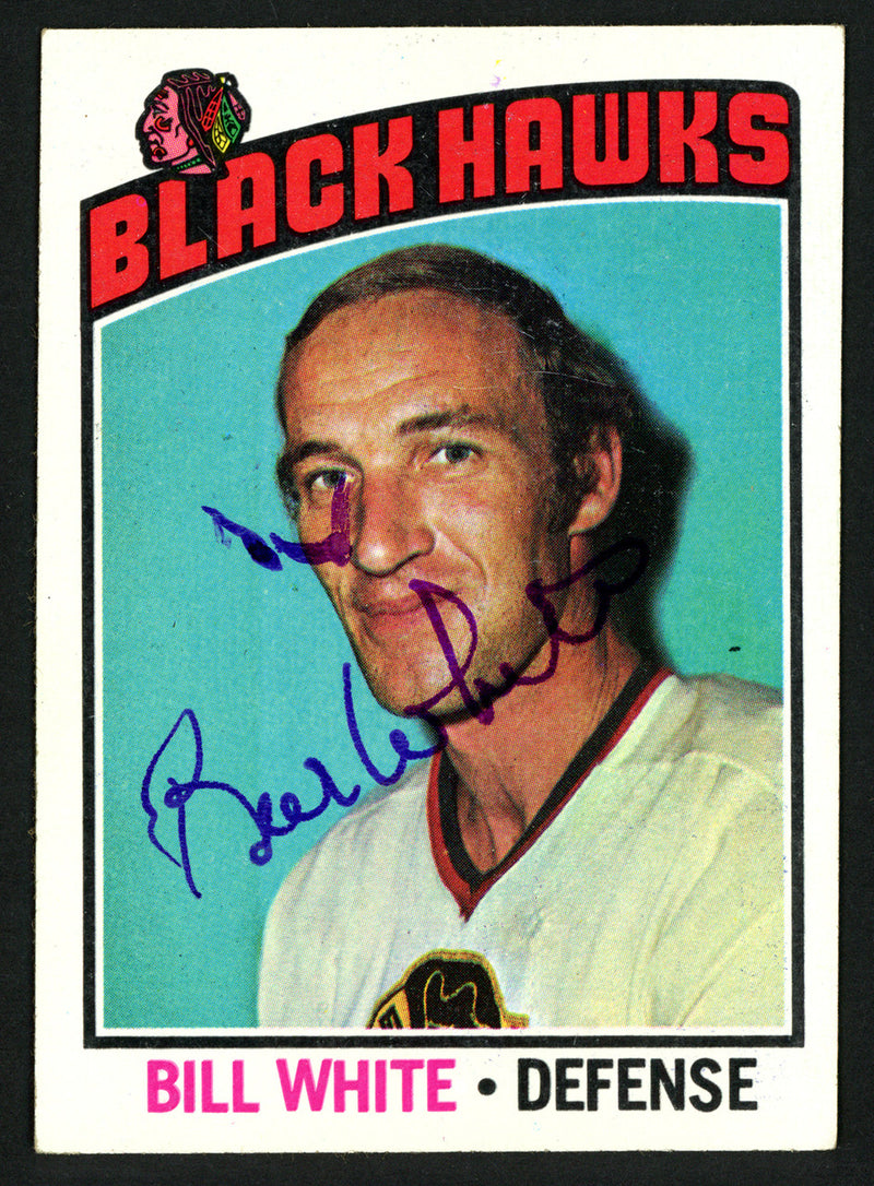 Bill White Autographed 1976-77 Topps Card #235 Chicago Blackhawks SKU #150198