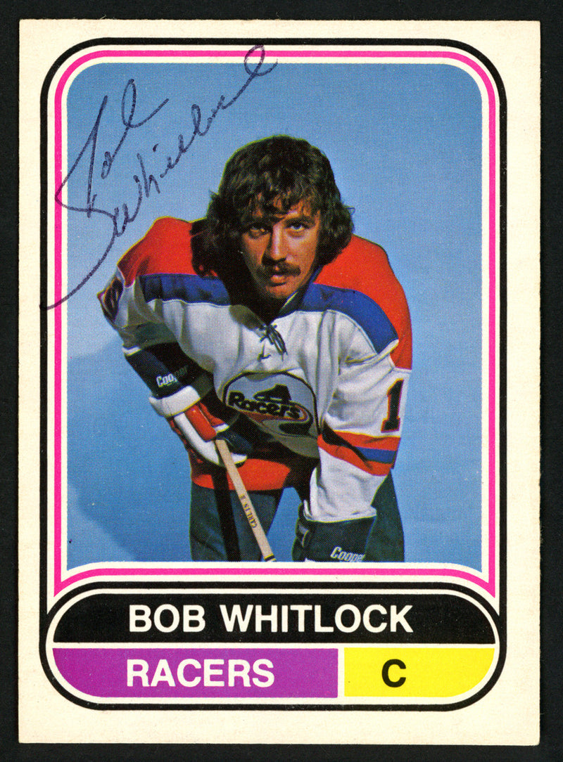 Bob Whitlock Autographed 1975-76 WHA O-Pee-Chee Card #93 Indianapolis Racers SKU #151327