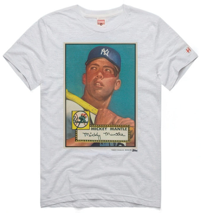 1952 Topps Baseball Mickey Mantle Rookie Card Vintage Homage T-Shirt Size Small (S) New York Yankees Stock #250180
