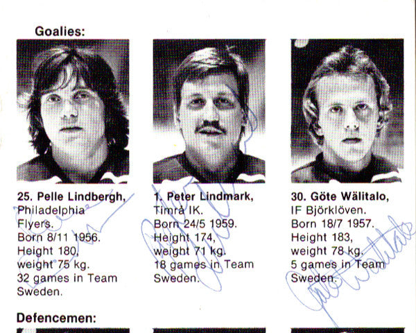 1981 Team Sweden Autographed 4x6 Program With 23 Total Signatures Including Pelle Lindbergh PSA/DNA #Z05646
