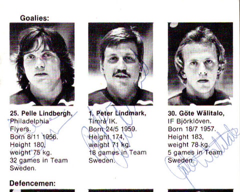 1981 Team Sweden Autographed 4x6 Program With 23 Total Signatures Including Pelle Lindbergh PSA/DNA #Z05646
