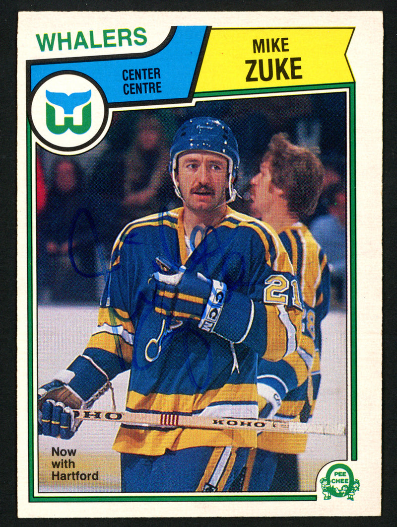 Mike Zuke Autographed 1983-84 O-Pee-Chee Card #322 Hartford Whalers SKU #151364