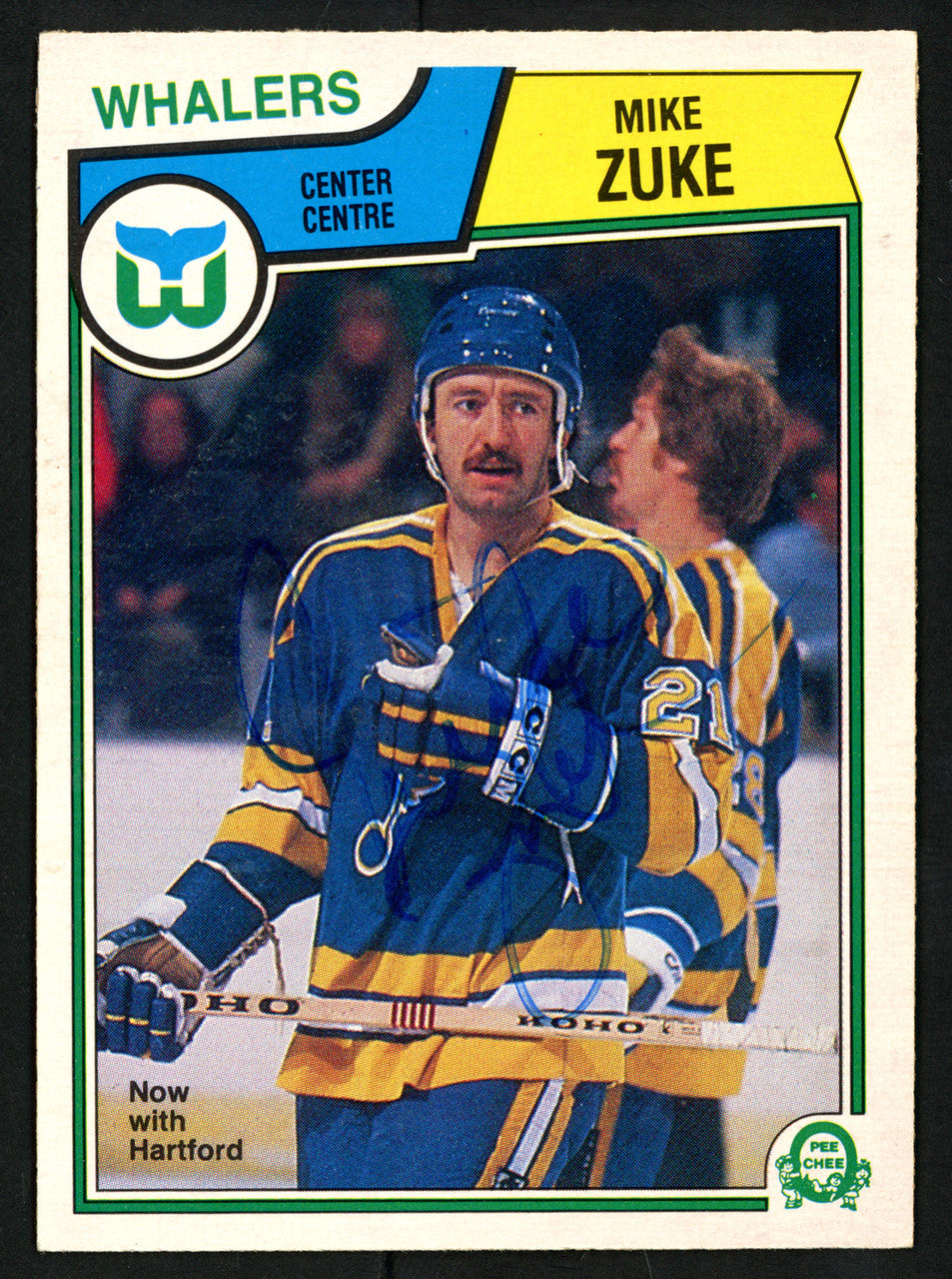 Mike Zuke Autographed 1983-84 O-Pee-Chee Card #322 Hartford Whalers SKU #151363