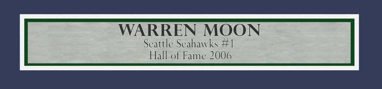 Seattle Seahawks Warren Moon Autographed Framed Blue Jersey "HOF 06" MCS Holo Stock #131916