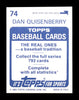 Dan Quisenberry Autographed 1983 Topps Sticker Card #74 Kansas City Royals SKU #178443